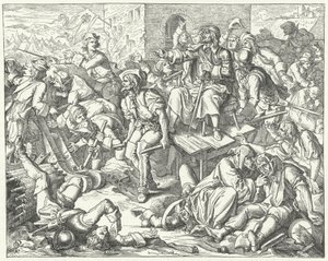 الجرحى الكونت إرنست روديغر فون ستارهيمبرغ بين المدافعين عن فيينا ، 1683